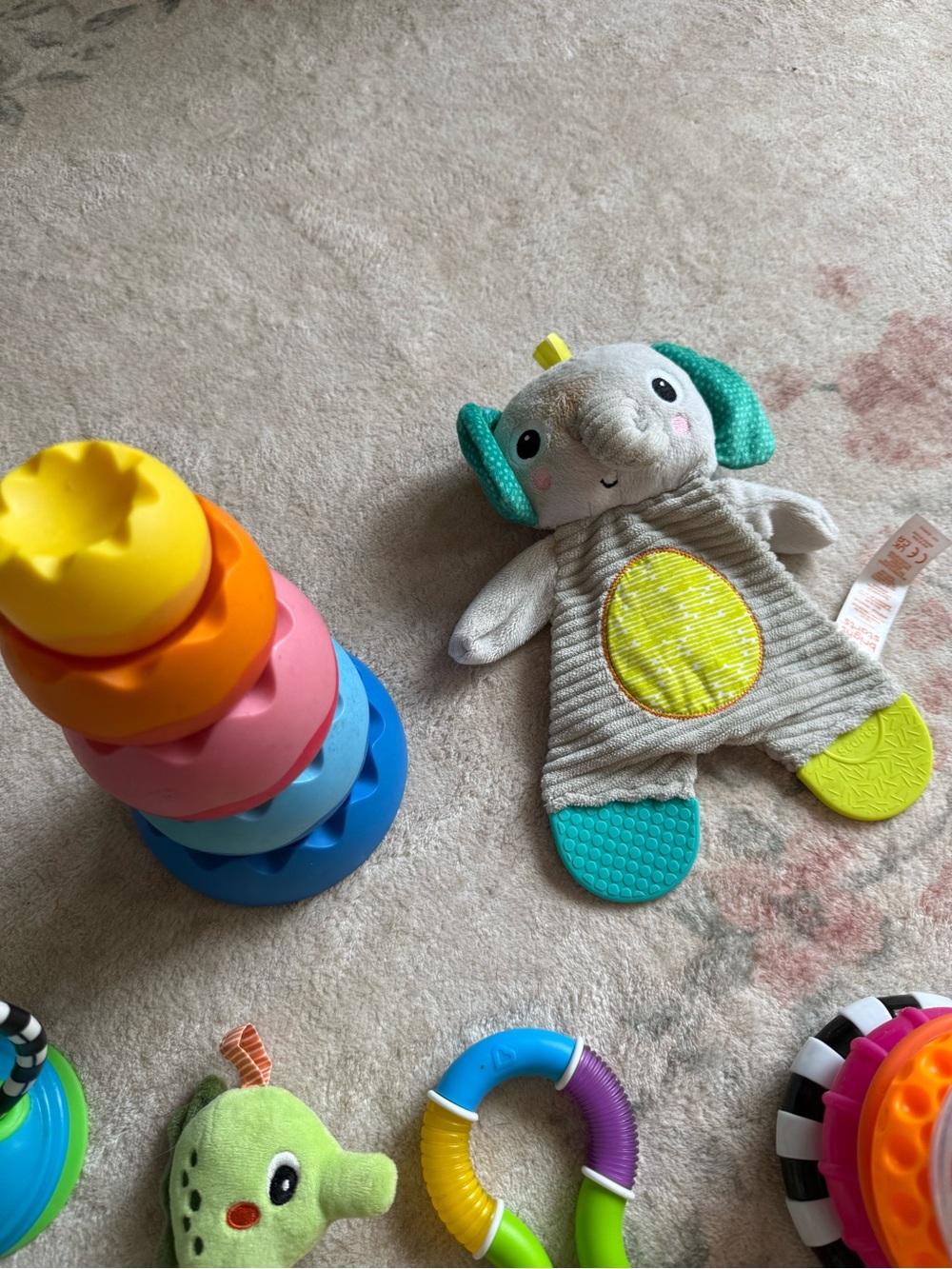 Baby Toy Lot - infant activity, stacking, hanging plush & sensory toys - Picture 5 of 6